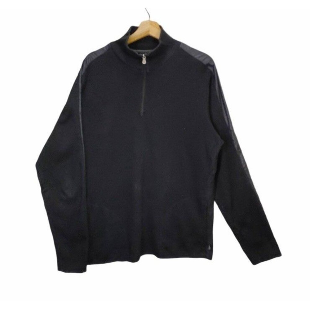 BOSS Hugo Boss 1/4 Zip Men's Size Large Pullover Sweater Black Regular Fit